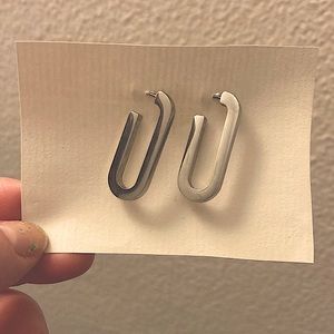 Silver geometric earrings